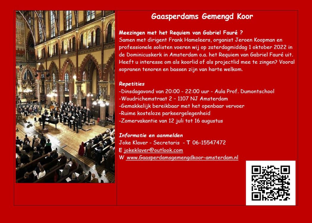 FLYER oproep Gaasperdams Gemengd Koor 2022-05-20